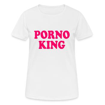 Porno king - Frauen T-Shirt atmungsaktiv - Weiß - Vorne - AI Model Female 172 dark (172cm)