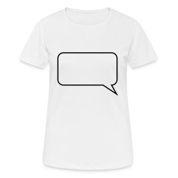 Ballon / / dessin animé / / dire / / déclaration - T-shirt respirant Femme - blanc - Devant - AI Model Female 172 dark (172cm)