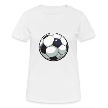Fußball / spiel / Ball / Spielfeld / schießen - Frauen T-Shirt atmungsaktiv - Weiß - Vorne - AI Model Female 172 dark (172cm)