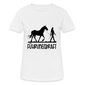 Führungskraft Pferd Reiten Geschenkidee Lustig - Frauen T-Shirt atmungsaktiv - Weiß - Vorne - AI Model Female 172 dark (172cm)
