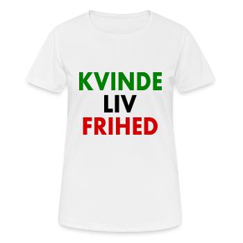 Weibliche Lebensfreiheit - Frauen T-Shirt atmungsaktiv - Weiß - Vorne - AI Model Female 172 dark (172cm)