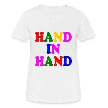 Hand in hand - Frauen T-Shirt atmungsaktiv - Weiß - Vorne - AI Model Female 172 dark (172cm)