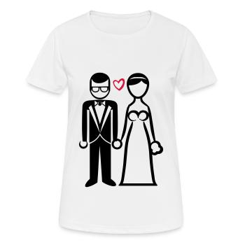 Hochzeitspaar Braut Bräutigam Brautpaar - Frauen T-Shirt atmungsaktiv - Weiß - Vorne - AI Model Female 172 dark (172cm)