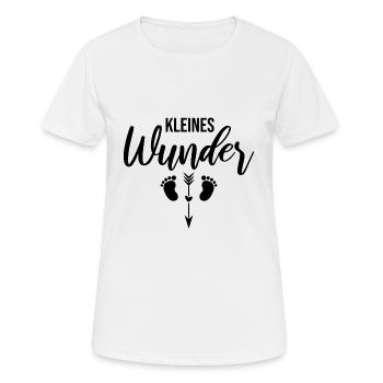Grossesse bébé petite merveille - noir - T-shirt respirant Femme - blanc - Devant - AI Model Female 172 dark (172cm)