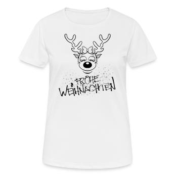 Frohe Weihnachten - Frauen T-Shirt atmungsaktiv - Weiß - Vorne - AI Model Female 172 dark (172cm)