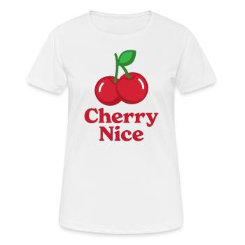 Kirsche Nizza - Frauen T-Shirt atmungsaktiv - Weiß - Vorne - AI Model Female 172 dark (172cm)