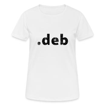 Debian Program Package - Women's Breathable T-Shirt - white - Front - AI Model Female 172 dark (172cm)