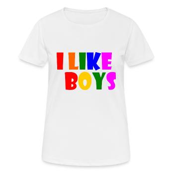 I like boys - Frauen T-Shirt atmungsaktiv - Weiß - Vorne - AI Model Female 172 dark (172cm)