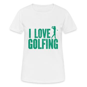 Golf - Golfclub Goldspieler Birdie Elite Luxus - Frauen T-Shirt atmungsaktiv - Weiß - Vorne - AI Model Female 172 dark (172cm)