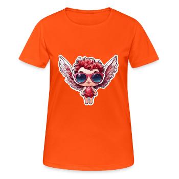 Cupid / Love / Arrow / Heart / Valentine's Day - Women's Breathable T-Shirt - neon orange - Front - AI Model Female 172 dark (172cm)