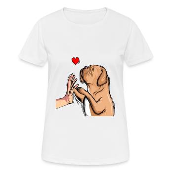 Dogue de Bordeaux Dogue Chiens - T-shirt respirant Femme - blanc - Devant - AI Model Female 172 dark (172cm)