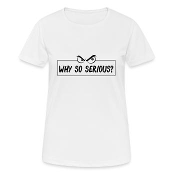 serious, skeptischer Blick, angry, böser blick - Frauen T-Shirt atmungsaktiv - Weiß - Vorne - AI Model Female 172 dark (172cm)