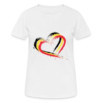 Heart brush flag Belgium flag design colors - Women's Breathable T-Shirt - white - Front - AI Model Female 172 dark (172cm)