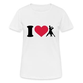 I love Danser - T-shirt respirant Femme - blanc - Devant - AI Model Female 172 dark (172cm)