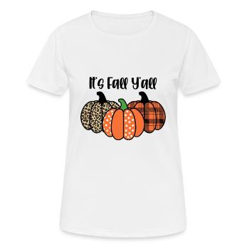 Herbst Kürbis It's Fall Y'all - Frauen T-Shirt atmungsaktiv - Weiß - Vorne - AI Model Female 172 dark (172cm)