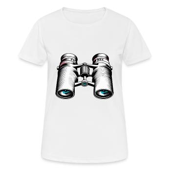 Binoculars / Observation / Observation / Adventure - Women's Breathable T-Shirt - white - Front - AI Model Female 172 dark (172cm)