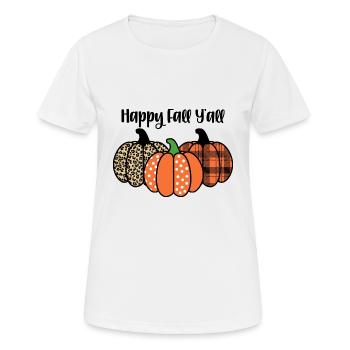 Herbst Kürbis Happy Fall Y'all - Frauen T-Shirt atmungsaktiv - Weiß - Vorne - AI Model Female 172 dark (172cm)