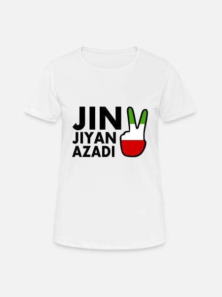 jin jiyan azadi - T-shirt respirant Femme - blanc