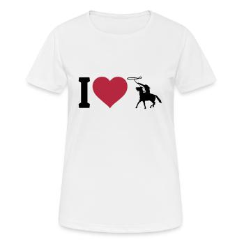 J'aime l'équitation western - T-shirt respirant Femme - blanc - Devant - AI Model Female 172 dark (172cm)