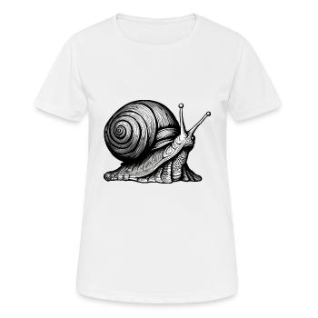 Schnecke / Tier / kriechen / Schleimig / langsam - Frauen T-Shirt atmungsaktiv - Weiß - Vorne - AI Model Female 172 dark (172cm)