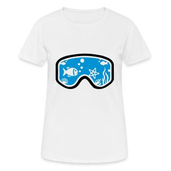 Schnorcheln - Frauen T-Shirt atmungsaktiv - Weiß - Vorne - AI Model Female 172 dark (172cm)