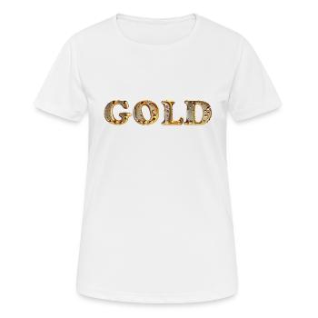 GOLD Shiny Golden Liquid Drops - Women's Breathable T-Shirt - white - Front - AI Model Female 172 dark (172cm)