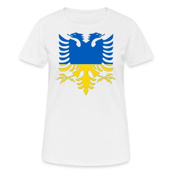 Albania Ukraine Flag - Women's Breathable T-Shirt - white - Front - AI Model Female 172 dark (172cm)