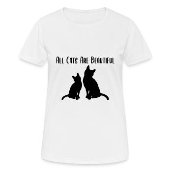 Katze Katzen ACAB beautiful Katzenmensch lustig - Frauen T-Shirt atmungsaktiv - Weiß - Vorne - AI Model Female 172 dark (172cm)