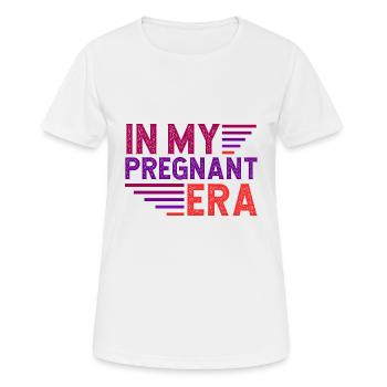 Grossesse Enceinte Bébé Famille Femmes - T-shirt respirant Femme - blanc - Devant - AI Model Female 172 dark (172cm)