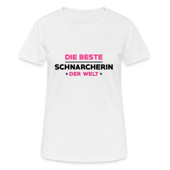 Schnarcher Schnarcherin Schnarchen Schlaf Humor - Frauen T-Shirt atmungsaktiv - Weiß - Vorne - AI Model Female 172 dark (172cm)