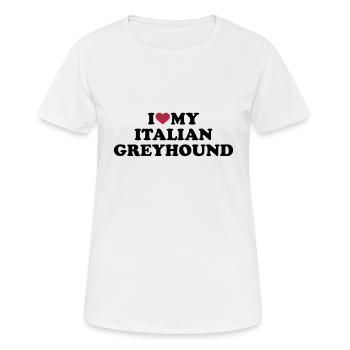 Italian Greyhound - T-shirt respirant Femme - blanc - Devant - AI Model Female 172 dark (172cm)