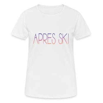 Apres Ski - Frauen T-Shirt atmungsaktiv - Weiß - Vorne - AI Model Female 172 dark (172cm)
