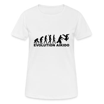 Aikido - Frauen T-Shirt atmungsaktiv - Weiß - Vorne - AI Model Female 172 dark (172cm)