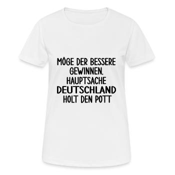 Fußball Fußballdeutschland Fanartikel Deutschland - Frauen T-Shirt atmungsaktiv - Weiß - Vorne - AI Model Female 172 dark (172cm)