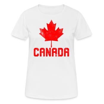 Maple Leaf Flag Canada - Frauen T-Shirt atmungsaktiv - Weiß - Vorne - AI Model Female 172 dark (172cm)