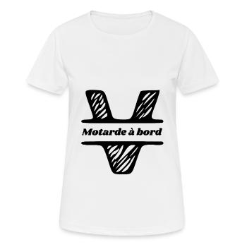Motarde à bord ! Idée cadeau - T-shirt respirant Femme - blanc - Devant - AI Model Female 172 dark (172cm)