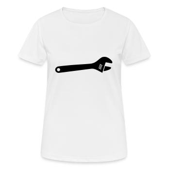 Outil de clé à fourche à rouleaux - T-shirt respirant Femme - blanc - Devant - AI Model Female 172 dark (172cm)