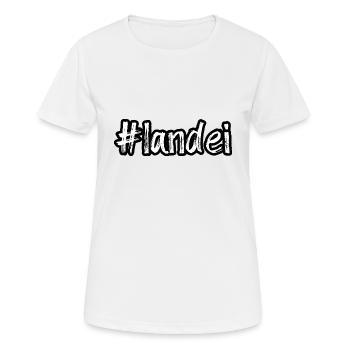 #landei - Frauen T-Shirt atmungsaktiv - Weiß - Vorne - AI Model Female 172 dark (172cm)