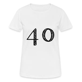 40 ANS. 40e ANNIVERSAIRE. ANNIVERSAIRE 40 ANS. 40 - T-shirt respirant Femme - blanc - Devant - AI Model Female 172 dark (172cm)