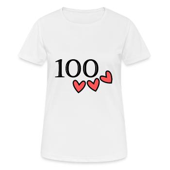 100 ANS. 100e ANNIVERSAIRE. ANNIVERSAIRE 100 ANS. - T-shirt respirant Femme - blanc - Devant - AI Model Female 172 dark (172cm)