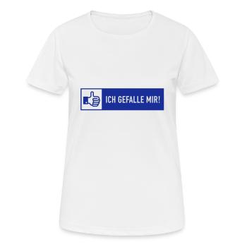 Je m'aime! (Bouton de Facebook) - T-shirt respirant Femme - blanc - Devant - AI Model Female 172 dark (172cm)