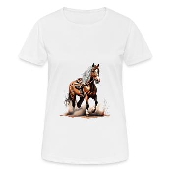 Un cheval de cow-boy - T-shirt respirant Femme - blanc - Devant - AI Model Female 172 dark (172cm)