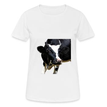 lustige Kuh Kuhkopf Geschenk Bauern Landwirte - Frauen T-Shirt atmungsaktiv - Weiß - Vorne - AI Model Female 172 dark (172cm)