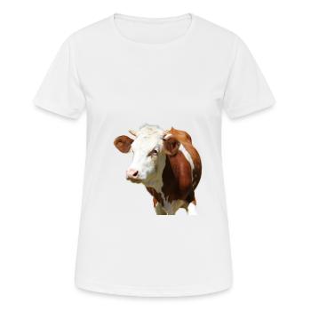 lustige Kuh Kuhkopf - Frauen T-Shirt atmungsaktiv - Weiß - Vorne - AI Model Female 172 dark (172cm)