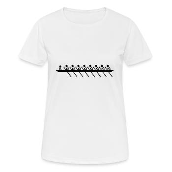 Rudern - Doppel Achter( x+) mit Steuermann - Frauen T-Shirt atmungsaktiv - Weiß - Vorne - AI Model Female 172 dark (172cm)