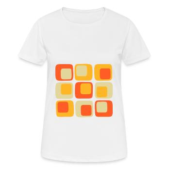 70er Jahre Muster - Frauen T-Shirt atmungsaktiv - Weiß - Vorne - AI Model Female 172 dark (172cm)