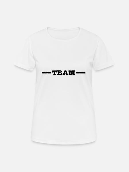 Team Linie - Frauen T-Shirt atmungsaktiv - Weiß
