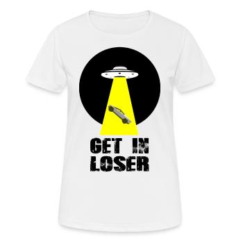 Get In Loser White Ovni Cybertruck Mars - T-shirt respirant Femme - blanc - Devant - AI Model Female 172 dark (172cm)