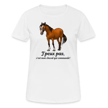 Mon cheval commande - T-shirt respirant Femme - blanc - Devant - AI Model Female 172 dark (172cm)