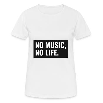 No Music No Life - Frauen T-Shirt atmungsaktiv - Weiß - Vorne - AI Model Female 172 dark (172cm)